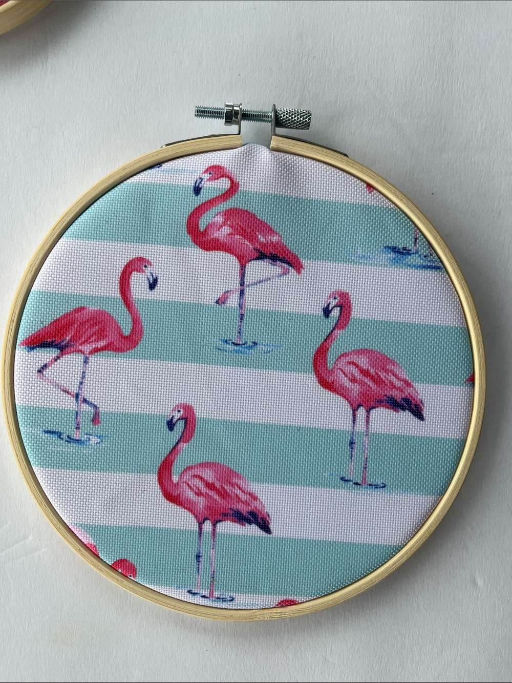 3 Pc Flamingo Hoop Trio Set Hand Crafted - Picture 3 of 7